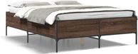 vidaXL Bedframe - Bois - Métal - Chêne Brun - 160x200 cm - Deux personnes