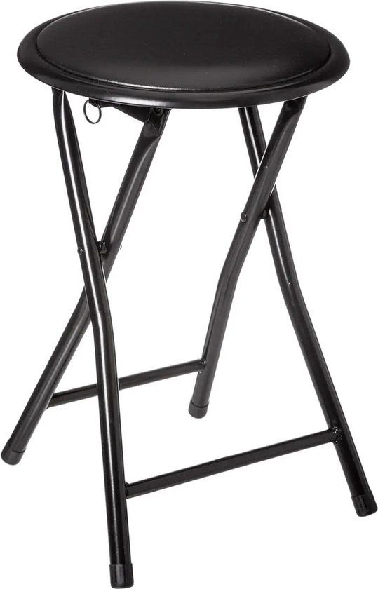 5five Opvouwbare Zitkruk - Zwart - 46 cm
