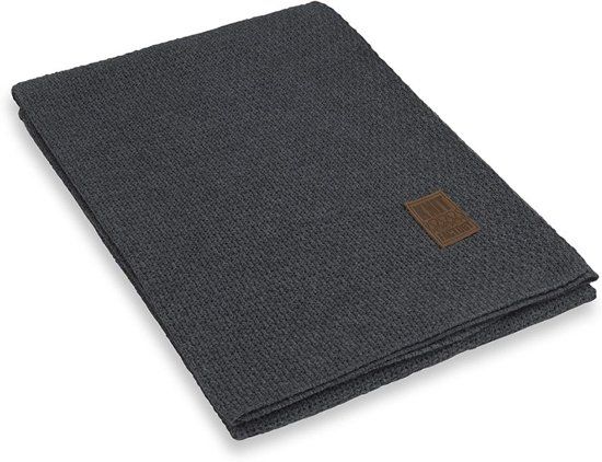 Knit Factory Jesse Plaid Antraciet - 130x160 cm - Wol