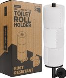 Minismus Reserverolhouder Zwart Hangend voor 3 WC Rollen