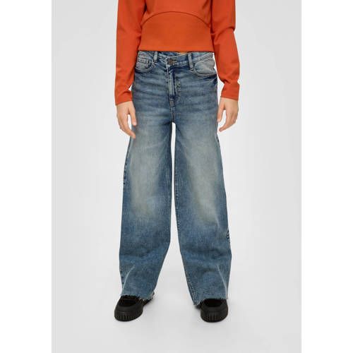 s.Oliver High Waist Wide Leg Jeans - Light Blue Denim