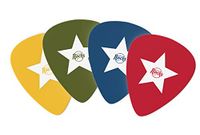 Winkee Rocks - 4 plectrum onderzetters, coole retro glazen onderzetters, bierdeksel, vinyl onderzetters, rond, cadeau voor Kerstmis, mannenavond, verjaardag