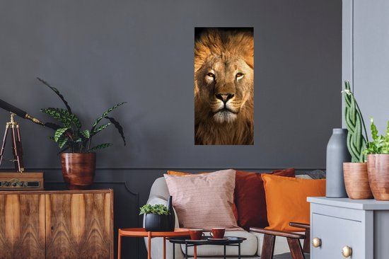 StickerSnake Lion Wall Sticker - 40x80cm - Black/Brown