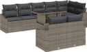 vidaXL Banc de jardin 9 pièces Gris Polyrotin