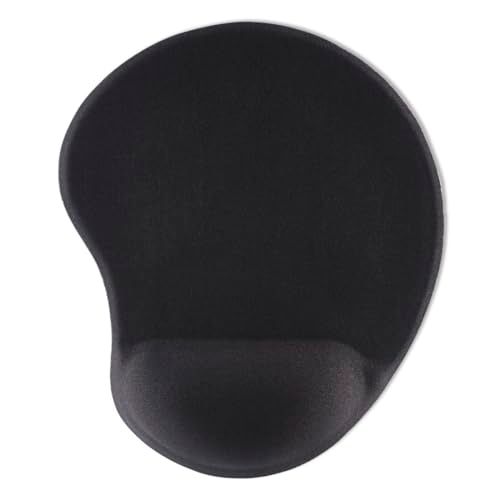 Hama Ergo Muismat, 2-in-1 bureaumat met geïntegreerde polssteun, antislip onderkant, zwart