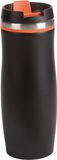 Merkloos / Sans marque RVS Warmhoudbeker/warm houd beker zwart/oranje 400 ml