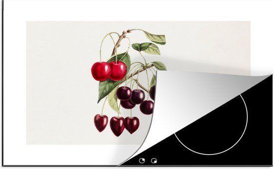 KitchenYeah® Inductie beschermer 77x51 cm - Eten - Kers - Hart - Inductie kookplaat accessoire