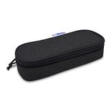 Waytex 931160 Grote capaciteit, semi-stijve ovale etui met ritssluiting voor school, kantoor, opslag, cosmetica, 23 x 9 x 6 cm, zwart