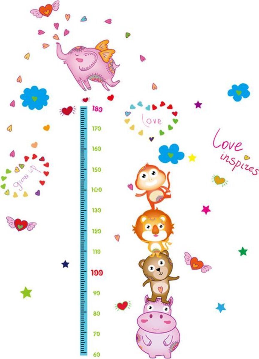 DW4Trading DW4Trading® Groeimeter muursticker love inspires