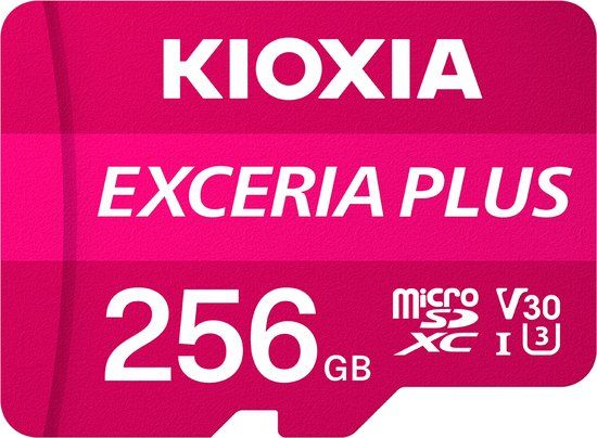 Kioxia Exceria Plus Micro SDXC 256GB UHS-I U3 Class 10 met Adapter Roze