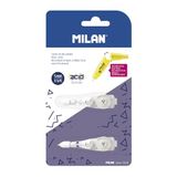 MILAN® Blisterverpakking 2 vervangende correctietape met drukknop 5 mm x 6 m serie Acid