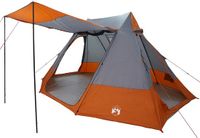 vidaXL Camping Tent 10-persoons Waterdicht Grijs en Oranje taft