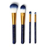 Legami - 4-delige make-up kwastenset, Oh My Glow! Thema Stars, inclusief poederkwast, foundationkwast, oogschaduw borstel, eyeliner borstel, 100% veganistisch, reisformaat