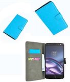 pearlycase Motorola Moto Z smartphone hoesje wallet book style case turquoise