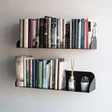 MILUKA Wandplank Zwart 60 cm | Wandboekenplank, Hangende boekenplank | Zwevende boekenplank als zwevende boekenplank, Kantoorplank als wanddecoratie, Onzichtbare boekenplank Klein | Set van 2 planken Zwart
