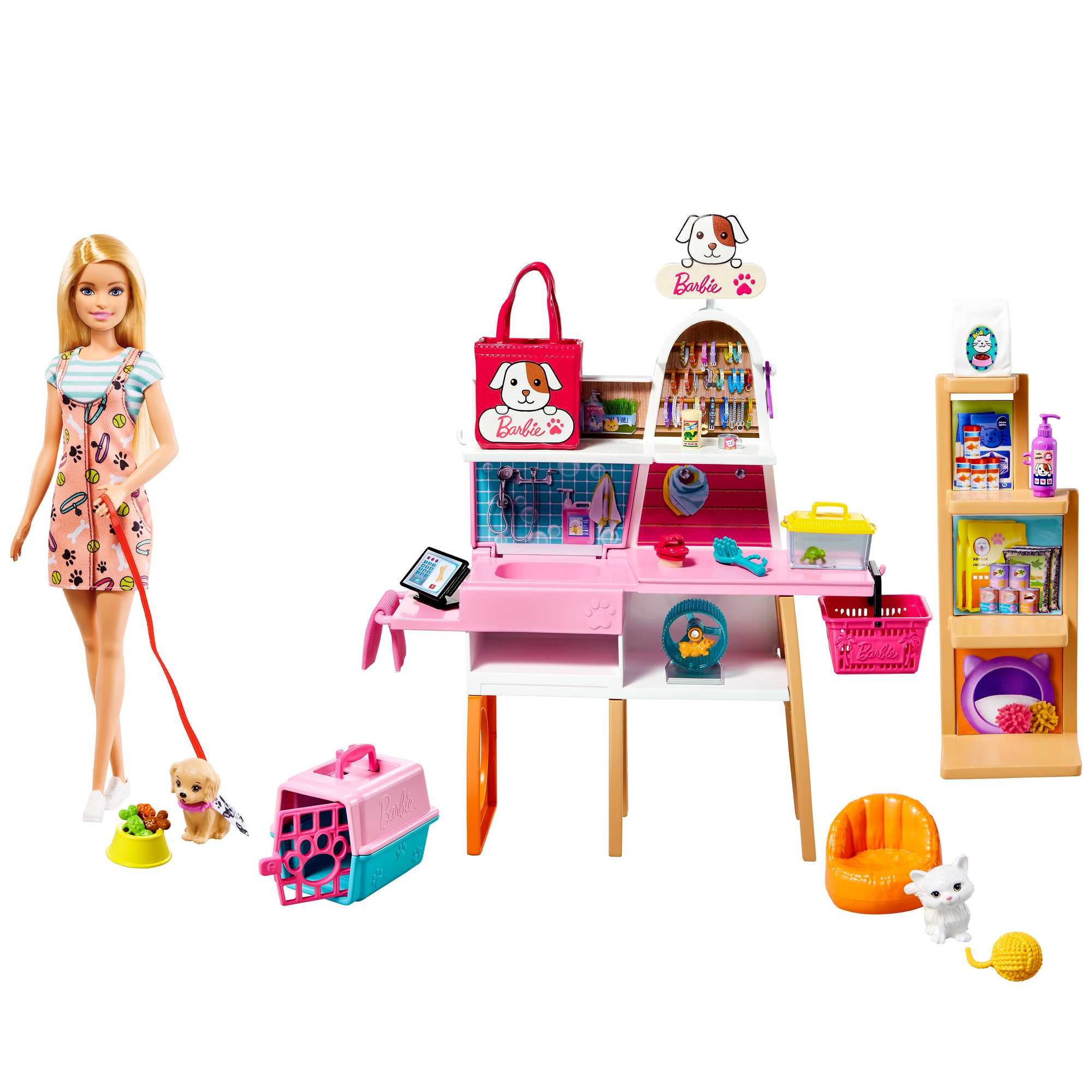 Barbie Pop en Dierenwinkel Speelset - Meerkleurig - 3+ Jaar