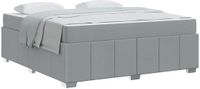 vidaXL Cadre de lit avec matelas Gris clair 180 x 200 cm Tissu