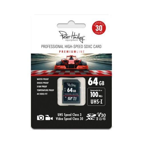 Peter Hadley Prof. High-Speed 64GB SDXC UHS-I Cl10, U3, V30 (100/95 MB/s)