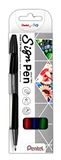 Pentel S520-4 Sign Pen vezelpen, 0,8 mm lijndikte, set van 4, zwart, rood, blauw, groen