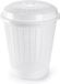 PlasticForte Wasmand met deksel - 50 liter - wit - rond