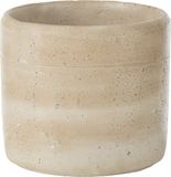 J-Line Bloempot Olina Rond - Cement - Creme - Large - Ø 17.5 cm