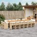 Maison Exclusive - 17-delige set de jardin avec coussins, polyrotin beige