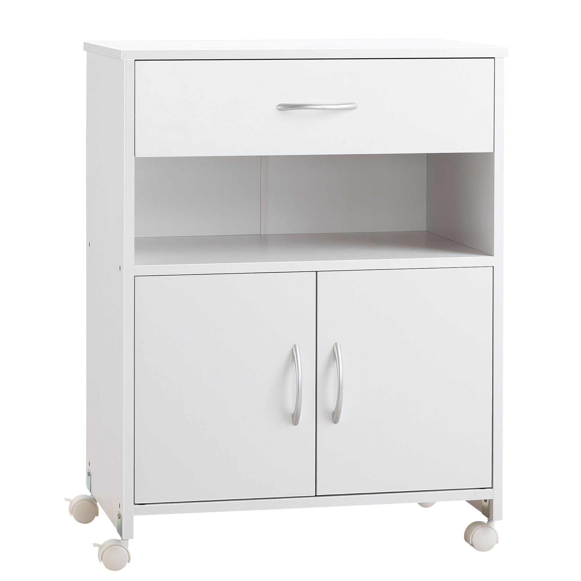 Vinsetto Printerkast Met Wielen Lade 2 Deuren En Plank 60X39X80Cm