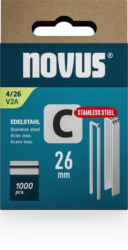 Novus Tools 042-0805 Nieten met smalle rug Type 4 1000 stuk(s) Afm. (l x b) 26 mm x 6.1 mm