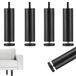 Pieds de meuble réglables en hauteur - 4 pièces Aluminium noir 15 cm