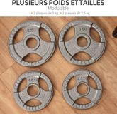 HOMCOM Gewichtsschijf - Staal - 23x23x3cm - Zilver