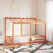 vidaXL Kinderbed met bedhuis 100x200 cm massief grenenhout wasbruin