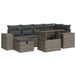 vidaXL 8-delige Loungeset met Kussens, Poly Rattan, Grijs
