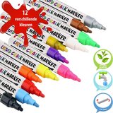 CM Lifestyle Krijtstiften Set van 12 - Raamstiften - 12 Kleuren