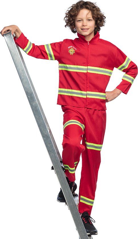Boland Brandweerman Kostuum Kinderen (7-9 jaar) - Verkleedpak Brandweer - Unisex