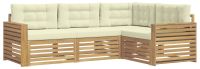 vidaXL - Buiten - bank - set - 4 - st - Wit - en - crèmekleurig - Polyester
