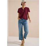 cecil Shirt met splitnek in effen kleur