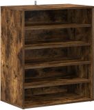 vidaXL Schoenenkast 60x35x70 cm bewerkt hout gerookt eikenkleurig