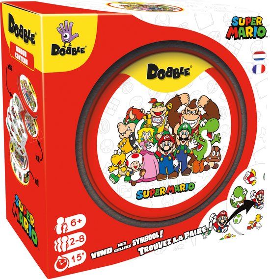 Dobble - Super Mario - Kaartspel - Strategisch spel - Nederlands - 15 minuten speeltijd - Zygomatic Board Game Studio