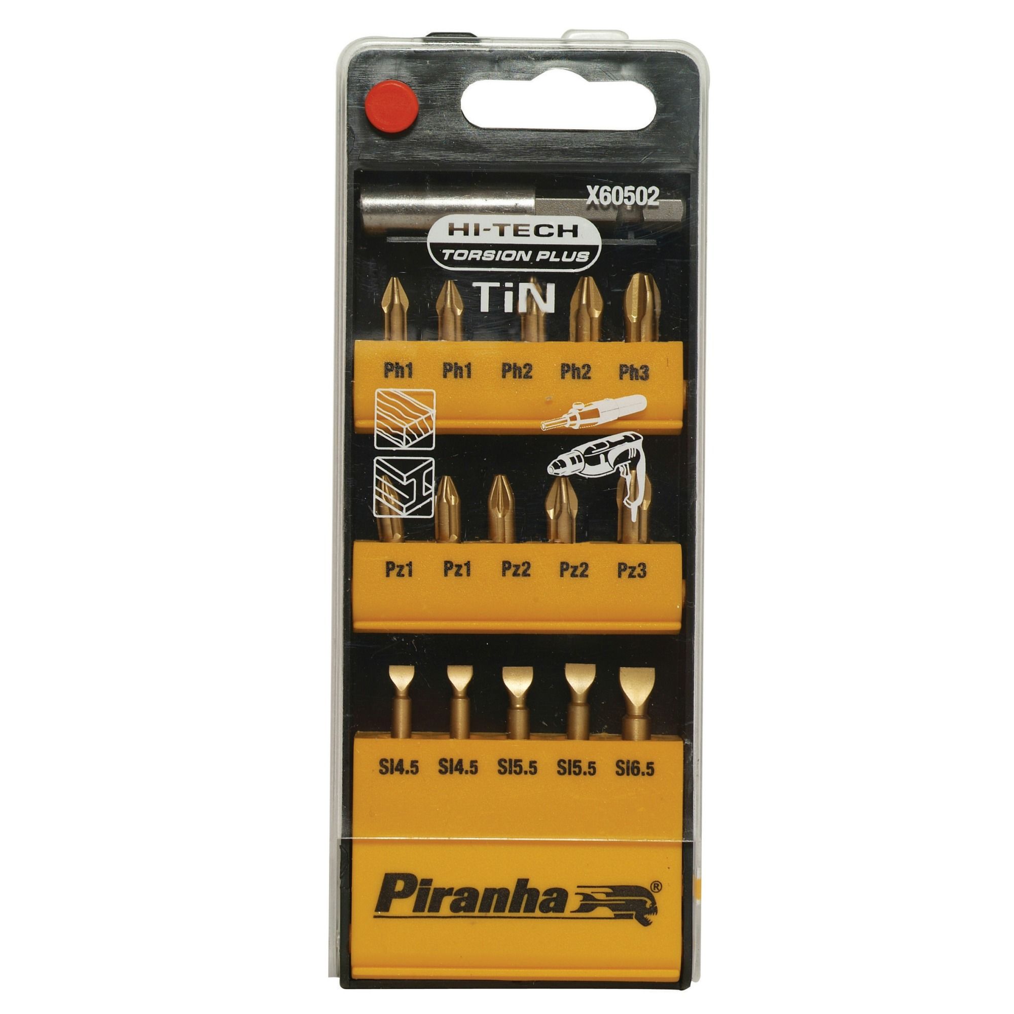 Piranha Bitset Hichtech Torison Tin 15 X60502