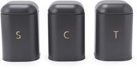 Salter Pebble 3-Delige Voorraadset – Thee, Koffie & Suiker, Grijs/Goud