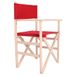 Mueblear 1001 Regie-stoel, met canvas en ongeverfd hout 51,5 x 46 x 86 cm granaat