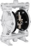 Pompe à membrane double pneumatique, 1/2 pouce entrée et sortie, corps en polypropylène, 2,5 GPM et max 80 PSI, membrane PTFE pompe de transfert pneumatique pour pétrole, diesel, huile et fluides à faible viscosité