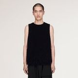 Y-3 GESTRICKTER SPENCER MIT FRANSEN UND 3 STREIFEN
