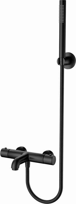 Aloni Thermostatische Bad/Douchekraan Mat Zwart - 5404024115804