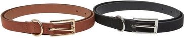 Urban Classics Slim Synthetic Velour Leather 2Pack Belt L/XL Black/Silver