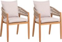 Beliani MARZAMEMI - Set van 2 tuinstoelen - Lichtgrijs - Acaciahout