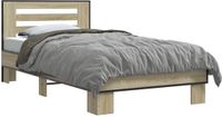 vidaXL Bedframe met Hoofdeinde Sonoma Eiken 80 x 200 cm Bewerkt hout