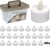 Ambiance Set Theelichtjes LED - Box met 48 Stuks - Warm Wit
