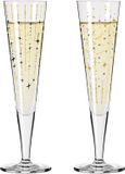 Ritzenhoff Champagne Glazen - Sterren Design Goud - 2 Stuks - Kristalglas - 205 ml