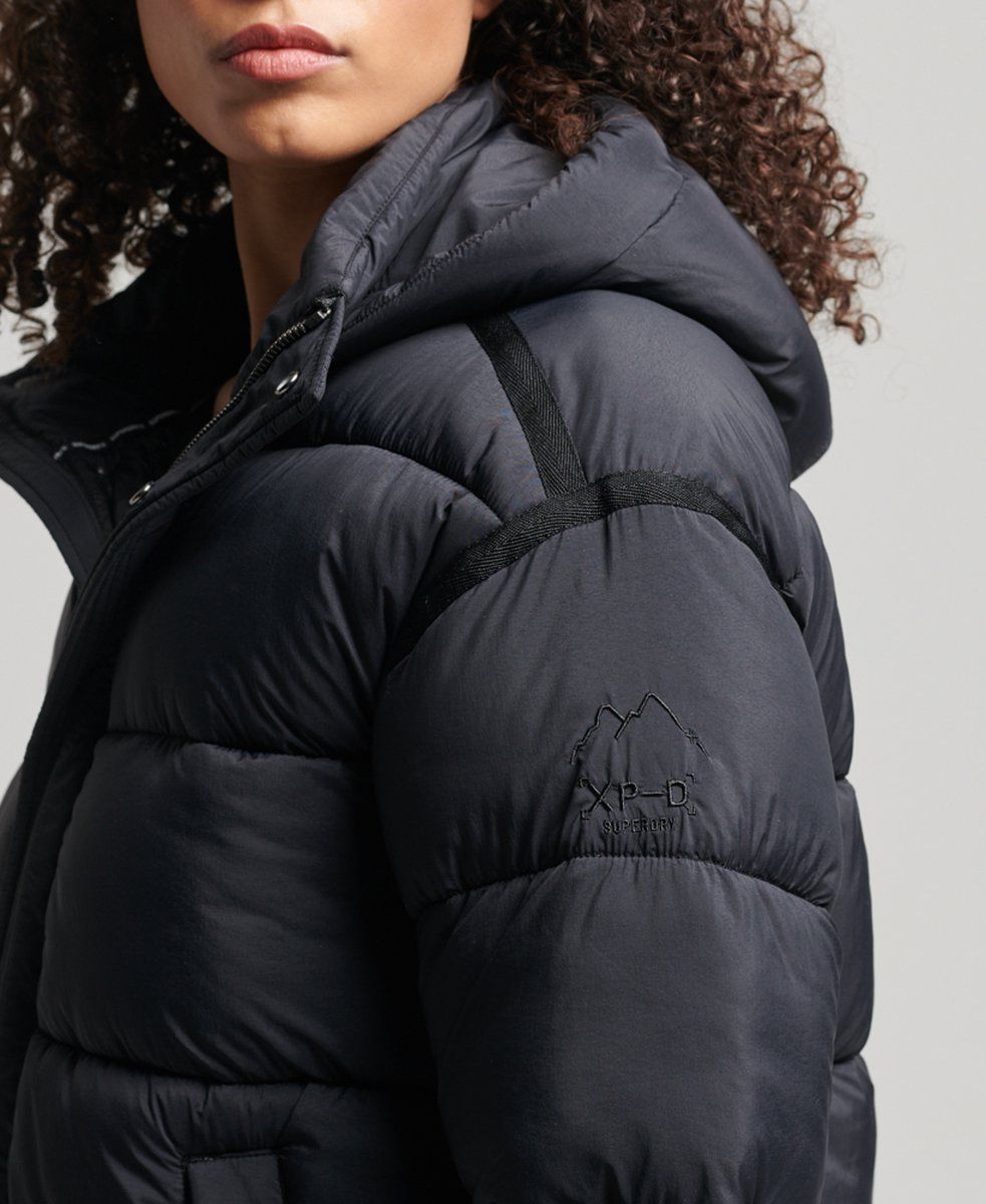 Superdry Code XPO Cocoon Padded Black Dames Parka - Maat S - 5059726031466